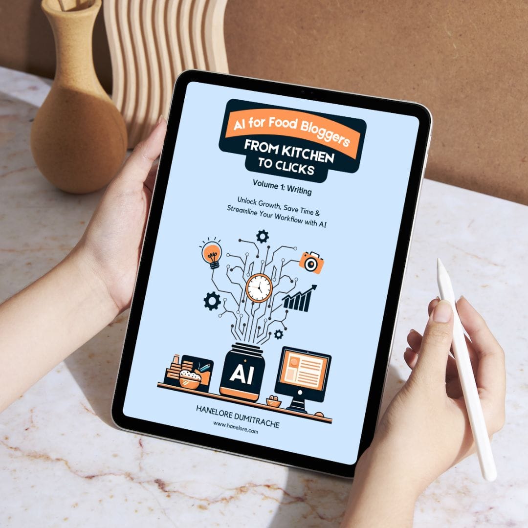 AI for food bloggers ebook mockup