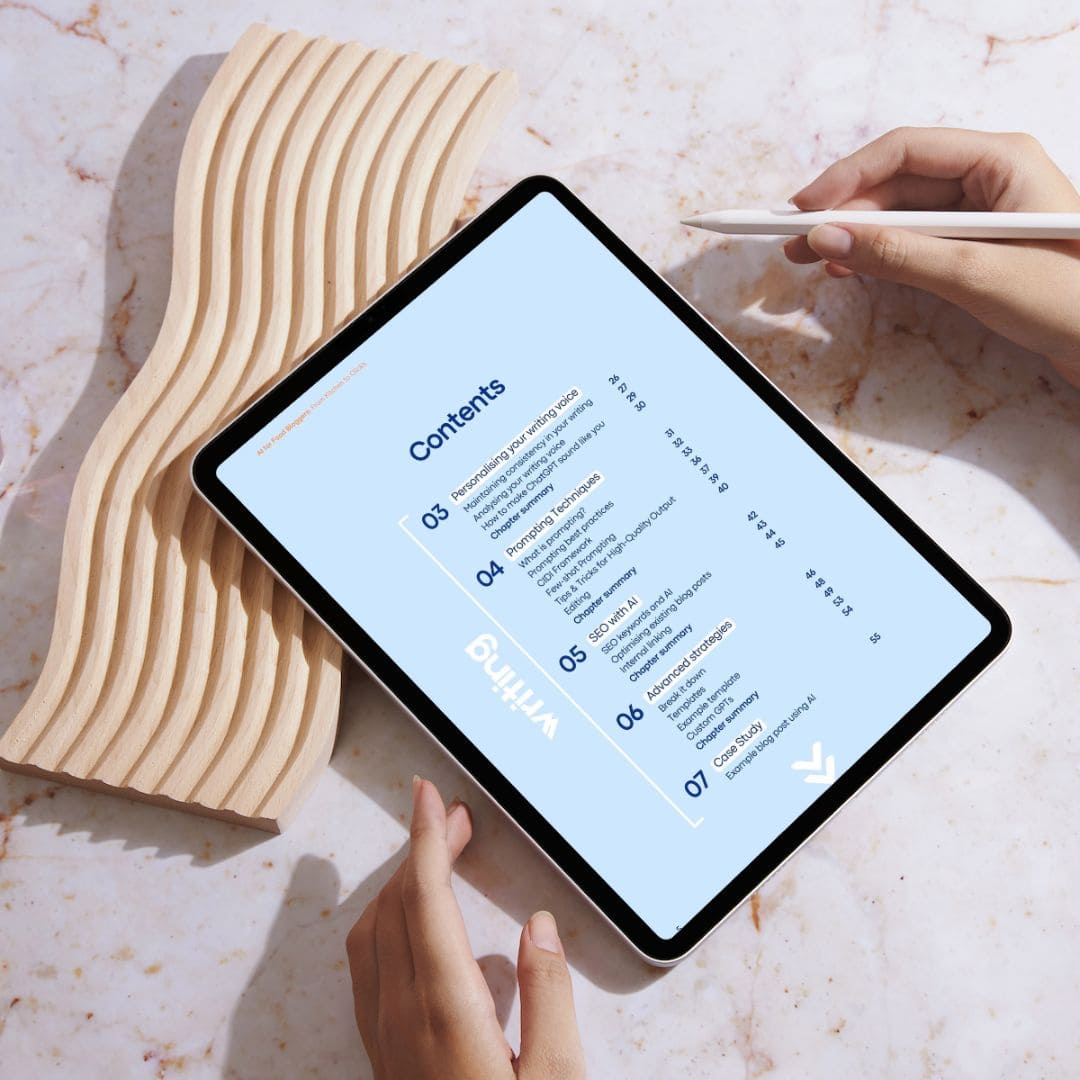 AI for food bloggers Mockup on ipad