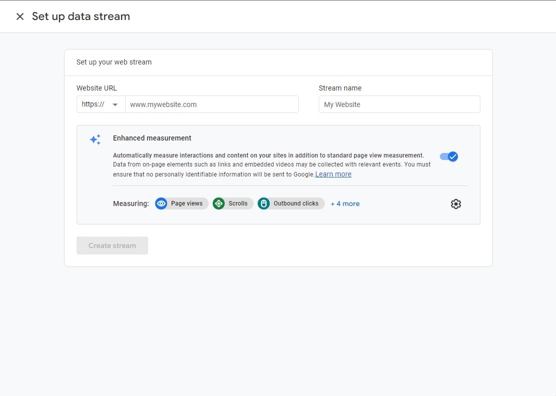 GA4 Data Stream