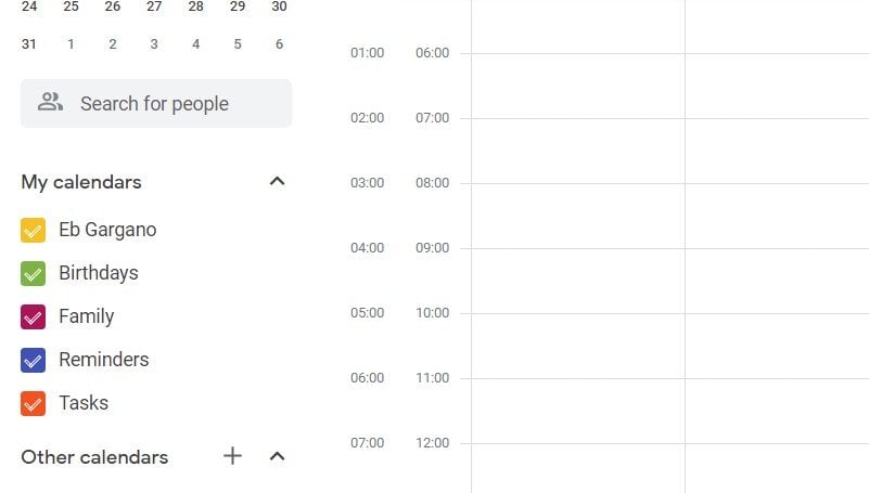 Multiple Colour Coded Google Calendars