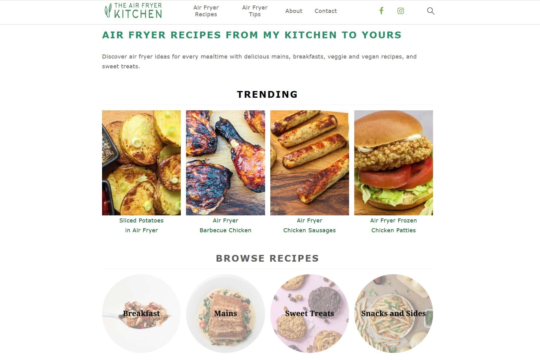 Screengrab of The Air Fryer Kitchen by Jenny Catton for an SEO Jumpstart Case Study