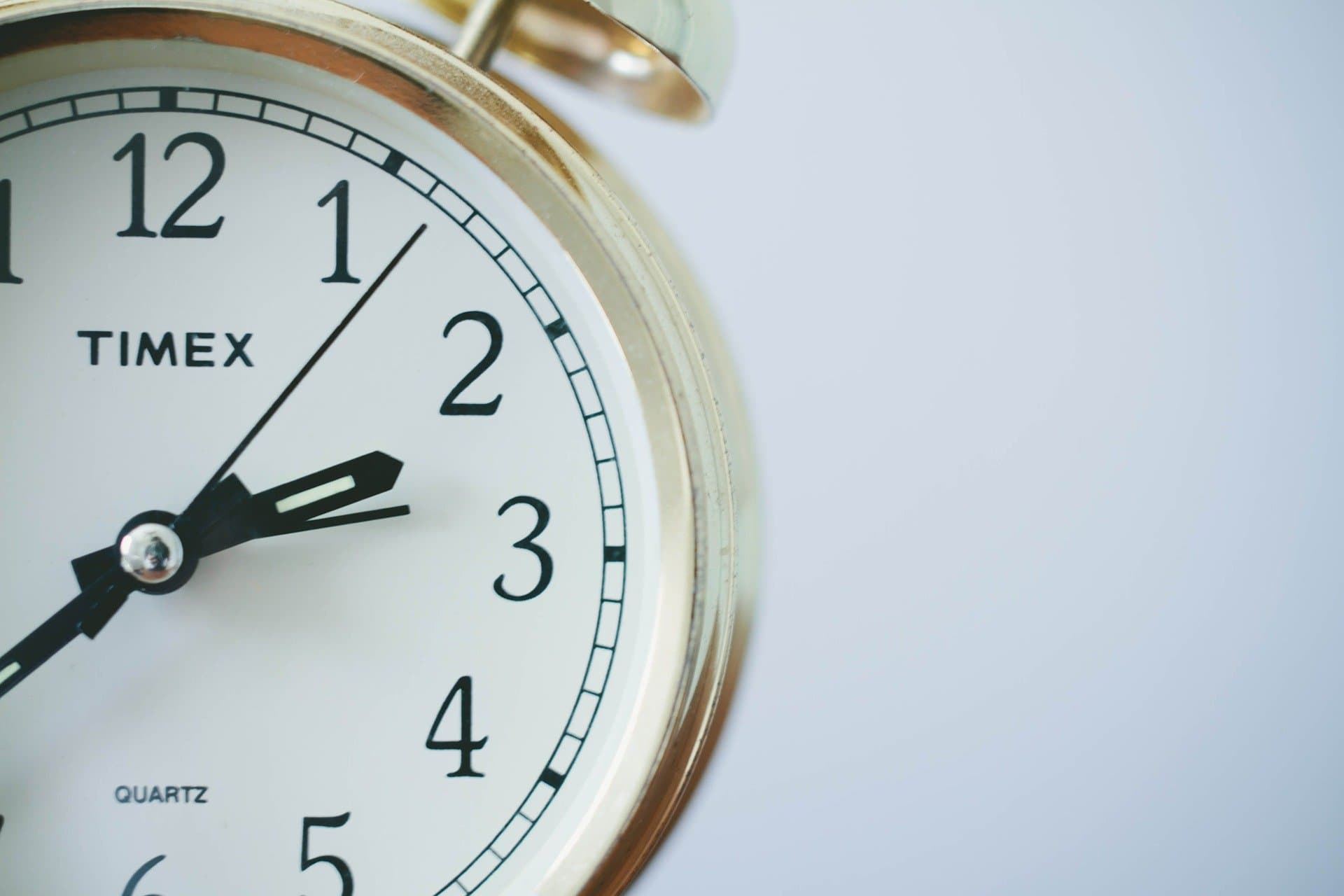 Closeup of a traditional alarm clock
