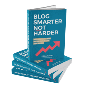 Blog Smarter Not Harder Mockup: 1 book standing on 3 books