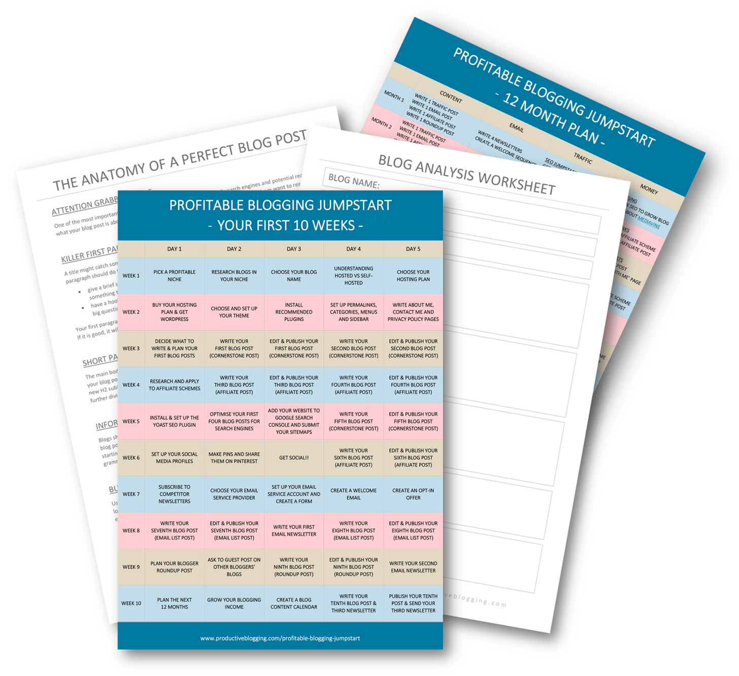 Bonuses available in the Profitable Blogging Jumpstart Course