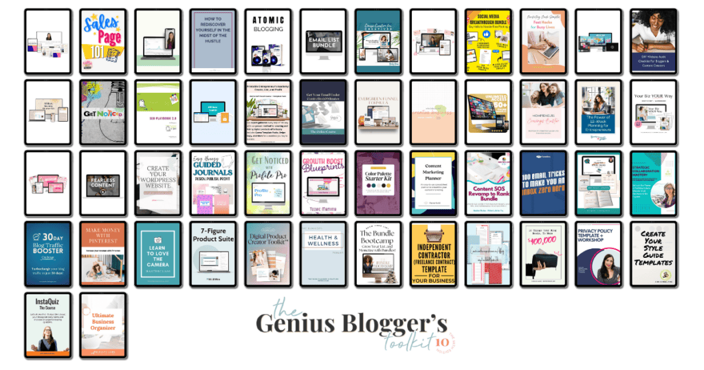 Genius Bloggers Toolkit 2024 - 50 Mockups on ipads